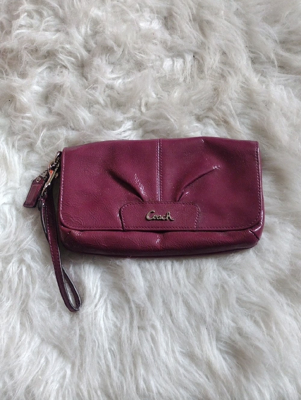 Coach Wristlet Clutch in Berry